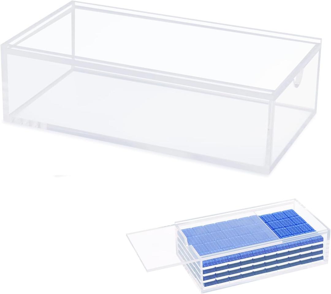 Empty Acrylic Mahjong Case for 1.2"0.9"0.5" American Mahjong Tiles, Display Box for 160 Tiles Only (Only Case, No Tiles)