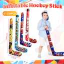 Deekin Set of 12 32 Inch Inflatable Hockey Sticks Party Favors Birthday Decorations, 4 Trendy Style, Funny Blow Up Hockey Stick Sports Birthday Party Supplies