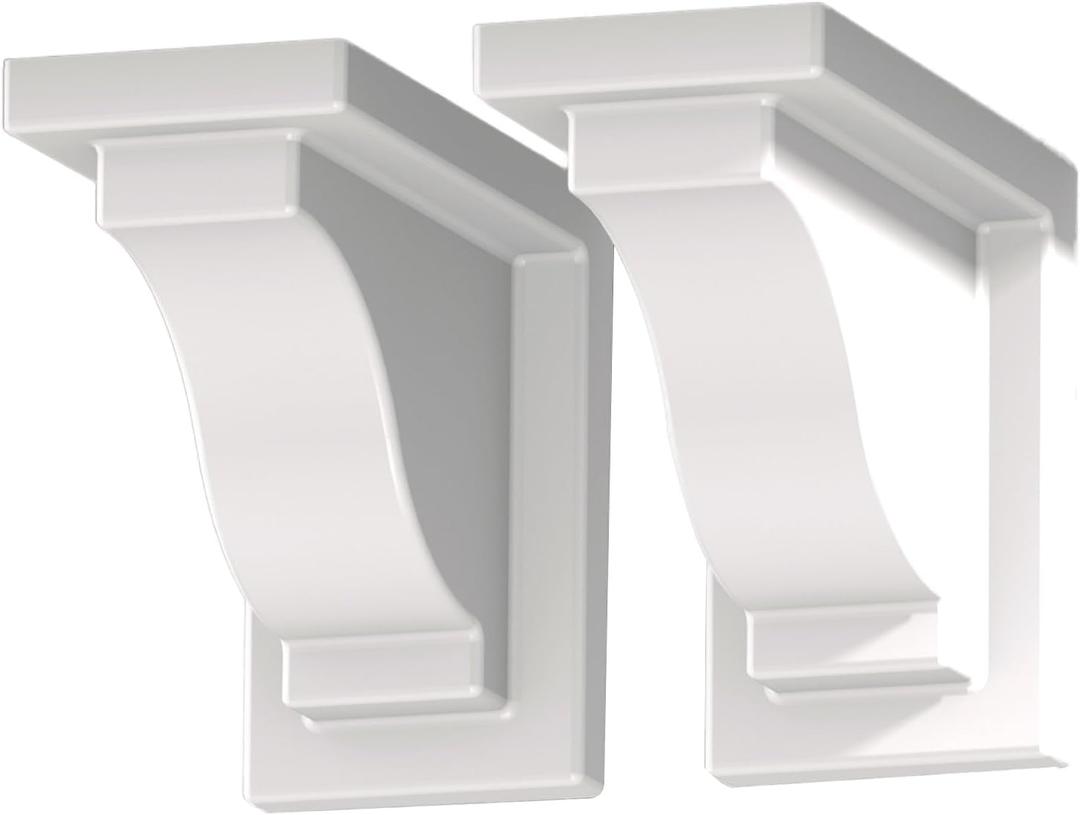 Mayne 4821-W Yorkshire Decorative Brackets, 8.3x4.3, White (Only fits model numbers: 4822-W, 4823-W, 4824-W, 4825-W, 4826-W, 8827-W, 8828-W)