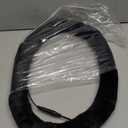 OGLAND Soft Fluffy Plush Sheepskin Car Steering Wheel Cover for Universal Auto Vehicle Women Man 14 1/2 inch-15 1/2inch Fuzzy Accessories Whole Sheepskin Black. Pack 2