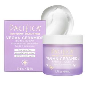 Pacifica Face Cream - Vegan Ceramide Barrier Cream w/Niacinamide & Shea Butter - Hydrating Daily Face Moisturizer Fragrance Free for Sensitive Skin, Vegan, Clean Beauty Allergy & Dermatologist Tested