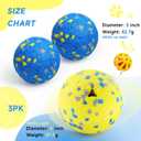 3PCS Dog Balls, Indestructible Dog Toys with Bell, Tennis Balls for Aggressive Chewers, Dog Teething Chew Toys for Small/Medium/Large Breeds(3 Inch)