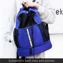Sports Drawstring Backpack Swim Gym Bag with Wet Proof Pocket and Shoe Compartment for Men Women