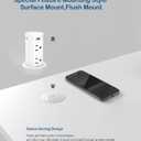 2.5 inch Hole Pop up Outlet for Countertop,20W USB C,4 USB Ports,4 Outlets 15Amp Tamper Resistant Receptacle Flush Mount,Space Saver Recessed Outlet,1875W,ETL Listed