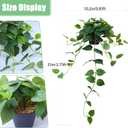 Fake Pothos Hanging Plants, 33" Potted Artificial Hanging Plant, Faux Pothos Silk Vines Hanging Plant Greenery for Home Living Room Indoor Decor