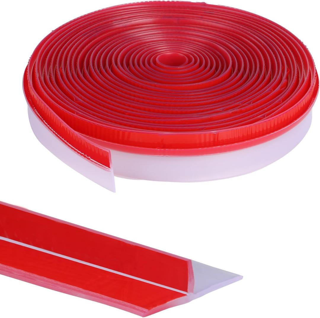 Orghtin T-Shaped Silicone Seal Strip, Clear Door Sealer Weather Stripping, 20Ft Door Draft Stopper (20FT x 1.37IN)