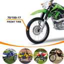 HOLATO Front 70/100-17 2.75-17 Tire and Inner Tube for KLX125 KLX140 KX85 TTR125 YZ80 YZ85 RM80 CR80 CT90 DRZ125 TaoTao DB17 Apollo RFZX18 Coolster Dirt Pit Bike Off Road Motocross Heavy Duty