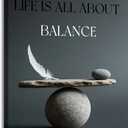 YSPCSUN Inspirational Posters for Office, Life Is All About Balance Canvas Poster Single Panel Wall Decor for Home Office Dorm Classroom, Framed Canvas Art, 24x18inch