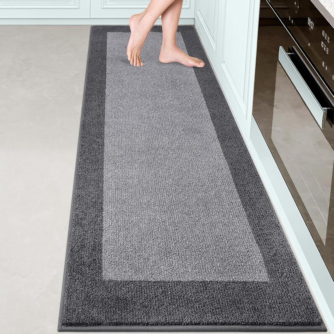 Machine Washable Kitchen Rug 24" x 84", Non Slip Kitchen Mat for Floor, Absorbent Entrance Runner Rug for Bedroom, Hallway, Bathroom, Door (Roll Packing)
