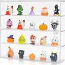 Clear Display Case 4 Compartments Storage Box Cabinet Organizer for Mini Toys, Collections and Stone