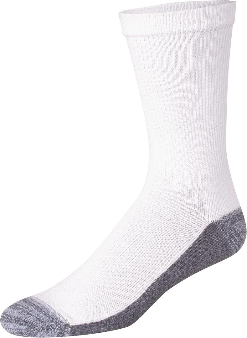 Hanes Men's Big & Tall Crew Socks (12-Pack) Size 12-14 White