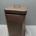 CEROELDA Small Trash Can with Lid-5L/1.3 Gal,Stainless Steel Outdoor Dog Poop Garbage Can-Farmhouse Retro Metal Waste Bin w/Step Pedal for Bathroom Bedroom Office-Soft Close-Brown