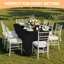 2 Pack 5 Feet Black Spandex Tablecloth for Rectangular Tables, Fitted & Stretch, Washable, Wrinkle Resistant, Perfect for Event, Wedding, Party, Banquet, Cocktail, Festival, and Table Protector