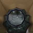 Black Grey Glass Vase for Flowers,Dark Grey Bud Tall Glass Vases,H-8.0" Simple Striped Design for Home Floor Decor,Farmhouse Decor, Centerpiece Coffee Table Decorations