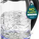 Cosori Electric Kettle, No Plastic Contact With Water, Wide Mouth For Easy Cleaning, Auto Shut Off, 1.7L Tea Kettle & Hot Water Boiler, Water Heater & Teapot, Borosilicate Glass, Black, 1500W (1.8 Quarts)