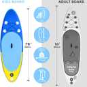 Kids Stand Up Paddle Board with Inflatable SUP Accessories, Non-Slip Comfort Deck Inflatable Paddle Board for Kid, Durable, Lightweight Fin for Youth & Kids, 7'10"X 30"X 6"