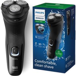 Philips Norelco Shaver 2400 Series, Wet and Dry Electric Shaver, Pop-up Trimmer, P-Cap, Deep Black, Model X3001/90