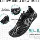 Barefoot Shoes Women Men Hike Comfortable Grounded Lightweight Footwear Non-Slip Sole Wide Toe Box (8-8.5 Women/6-6.5 Men, Black)