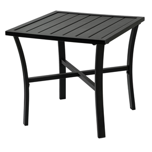 ZOTORUN Outdoor Steel Side Table End Table for Patio, Backyard, Pool, Indoor Companion, Easy Maintenance and Weather Resistant, Black