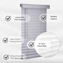 Lotus & Windoware Cordless, 2 Inch Faux Wood Blind, Window Blinds, Blinds & Shades, Blinds for Indoor Windows, Smooth, 32" x 60", Light Gray