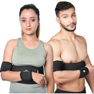 Wonder Care-Left Right Shoulder Immobilizer Arm Sling Elastic Brace for Clavicle Collar Bone Dislocation Subluxation Shoulder stabilizer Compression Brace After Rotator Cuff Surgery - Black-Size 3