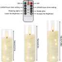 YOROXRG 24 Pack Christmas Decoration Flickering Flameless Candles,Battery Operated Candles,LED String Lights LED Candles for New Year, Home Decor, Parties,Wedding(D2.2 xH 5" 6" 7") (Ivory)
