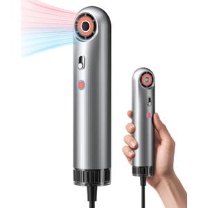 SYLPH Mini Hair Dryer, 0.55lb Small Size Travel Hairdryer, 850W Ionic Hair Dryer with 110,000 RPM High-Speed Motor, Intelligent Temperature Control No Heat Damage, Suitable for Home, Dorm, RVs(Silver)