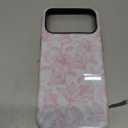 for iPhone 17 Pro Max Case, Aesthetic Pink Lily Hybrid 2 Layer Hard Shell Silicone Protective Pattern Design Case