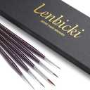 Kolinsky Sable Brushes Miniature 5PCS Professional Fine Detail Micro Artist Paint Brush Set for Watercolor, Acrylic, Oil, Model, Paint by Numbers (Purple)