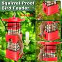 Squirrel Proof Bird Feeder,3.5Lb,4 Ports,Weight Activated,Easy Refill