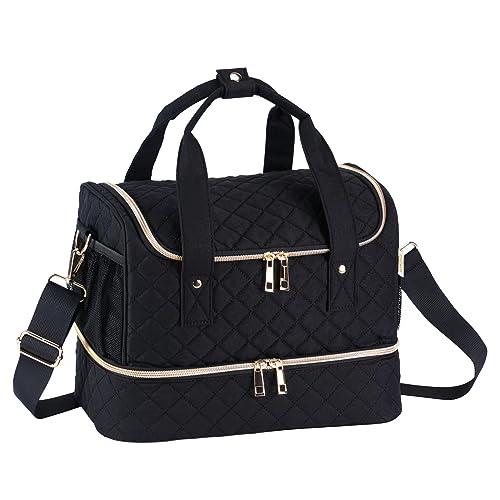 GR69N Nail Polish Organizer Case,Nail Storage Organizer Holds Nail Lamp & 50 Bottles Nail Polish,Travel Nail Tech Case,Nail Kit Organizer Bag Fits Nail Supplies & Manicure Tools,Black (Patented)