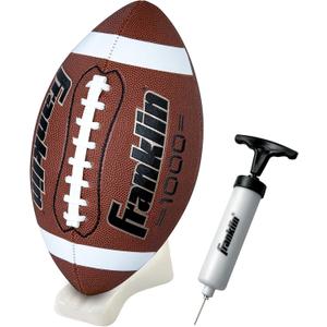 Franklin Sports Football, Kicking Tee + Pump Set - Grip Rite Official or Junior Size - Ball, Tee + Air Pump with Needle