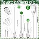 21 Set Christmas Candle Holder for Tree Vintage Traditional Metal Candleholder with Glass Teardrop Ornaments Retro Christian Decoration Hanging Clear Raindrop Ornament for Flameless Candles