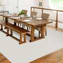 Soft Plastic Floor Mat for Under Dining Table, 5'7' Beige Waterproof Vinyl Area Rug for Living Room, Non-Slip Multi-Pupose Floor Cover Protector for High Traffic Areas
