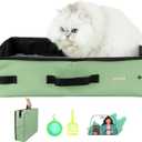 Travel Light with Covered Portable Cat Litter Box Without Any Mess. Ultra-Lightweight, Stop Lugging a Hard Litter Box. Keep Everything Contained. Ideal for Hotel Stays, Car Trips, Flights