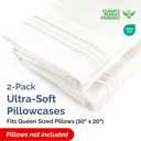 Queen Pillow Cases Set of 2 - Ultra Soft Hotel Quality Pillowcase Covers - Comfy, Cozy & Wrinkle Free - Shrinkage and Fade Resistant - Machine Washable Pillow Protectors - 2 Piece Set - Antique White