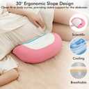 Pregnancy Pillows for Sleeping, Memory Foam W Shaped Maternity Pillow for Pregnant Women, Adjustable Travel Pregnancy Wedge Pillow with Cooling Removable Washable Cover, Support for Belly, Back(Pink)