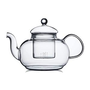 CnGlass 33.8oz Glass Teapot with Removable Infuser, Stovetop Safe Tea Kettle, Blooming & Loose Leaf Tea Pot