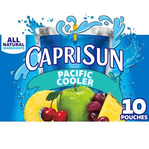 Capri Sun Pacific Cooler Mixed Fruit Flavored Juice Drink Blend, 10 ct Box, 6 fl oz Pouches BB 7/11/26