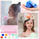 72 Pack Bath Loofah Bulk Travel Size Loofah Mini Sponge Mesh Shower Ball Body Scrubber Exfoliator Shower Bath Pouf Assorted Colors for Kids Women Men Wash Bathroom