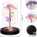 Childom Valentines Gifts for Her,Birthday Gifts for Women,Valentines Day Flowers Gifts for Mom,Women,Her,Wife,Grandma,Light Up Rose in Glass Dome,Colorful Rainbow Mothers Day Flowers for Delivery