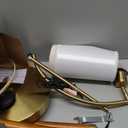 G-SAFAVA 62.5" Wood Floor Lamp for Living Room Gold with Foot Switch Arc Standing Tall Lamps for Bedroom Mid Century Modern Corner Floor Lamps for Office Nursery Industrial Reading Light Room Lamp