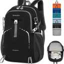 35L Lightweight Packable Backpack Durable Foldable Daypack for Travel, Hiking, and Gym (Black), Large