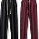 AIMPACT Mens Pajama Bottoms Cotton Soft Sleep Pants with Pockets Straight-leg Loungewear Pj Pants (XL)