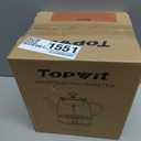 Topwit Electric Kettle Glass, For Hot Water, Tea and Coffee Dual Purpose Design, BPA-Free, 1L Pour Over Removable Stainless Steel Infuser, Auto-shut Off & Boil-dry Protect (Wood)