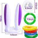 [ Score Ring ] 2 Pack Easter Inflatable Bunny Rabbit Ears Ring Toss Party Games (2 Set & 8 Rings) Indoor Outdoor Rabbit Ring Toss Toys Gift Party Favors Kids Family Easter Party Supplies Carnival Game