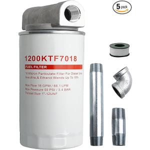 496 Fuel Tank Filter Assembly Gasoline and Diesel Water Separate 30 Micron Max 25 Gpm 150 Psi B10-AL