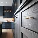 Goo-Ki 6 Pack 3 3/4'' Center to Center Modern Champagne Bronze Cabinet Pulls Sleek Tapered Handle for Classic Furniture Contemporary Kitchen Drawer Hardware