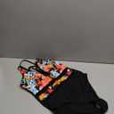 AI'MAGE Women One Piece Swimsuits Sexy Deep V Neck Bathing Suit Tummy Control Swimsuit Mesh Hollow Out Swimwear (Medium, Black Multi Floral)