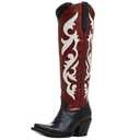 ARIAT Women's Elvira StretchFit Western Boot, Satin Black/Red Alert, 5.5